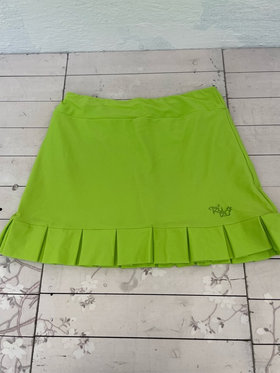 Tzu Tzu Dresses & Skirts - Tzu Tzu Lime Green Pleated Hem Mini Skirt